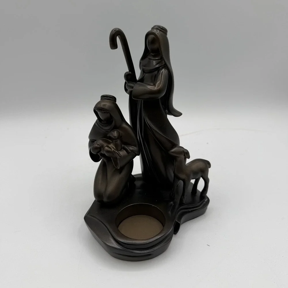 Vintage PartyLite Holy Night Nativity Set of 5 Figurines‎ Votive Candle Holders